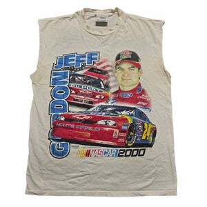 Y2K Muscle Tee Mens L White Jeff Gordon NASCAR 2000 Winston Cup